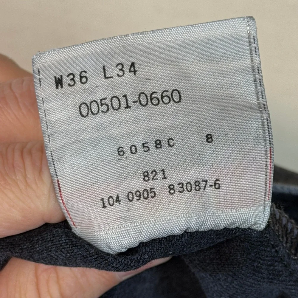 Vintage Levis 501xx Jeans Mens 34x32 Black Faded Button Fly Denim